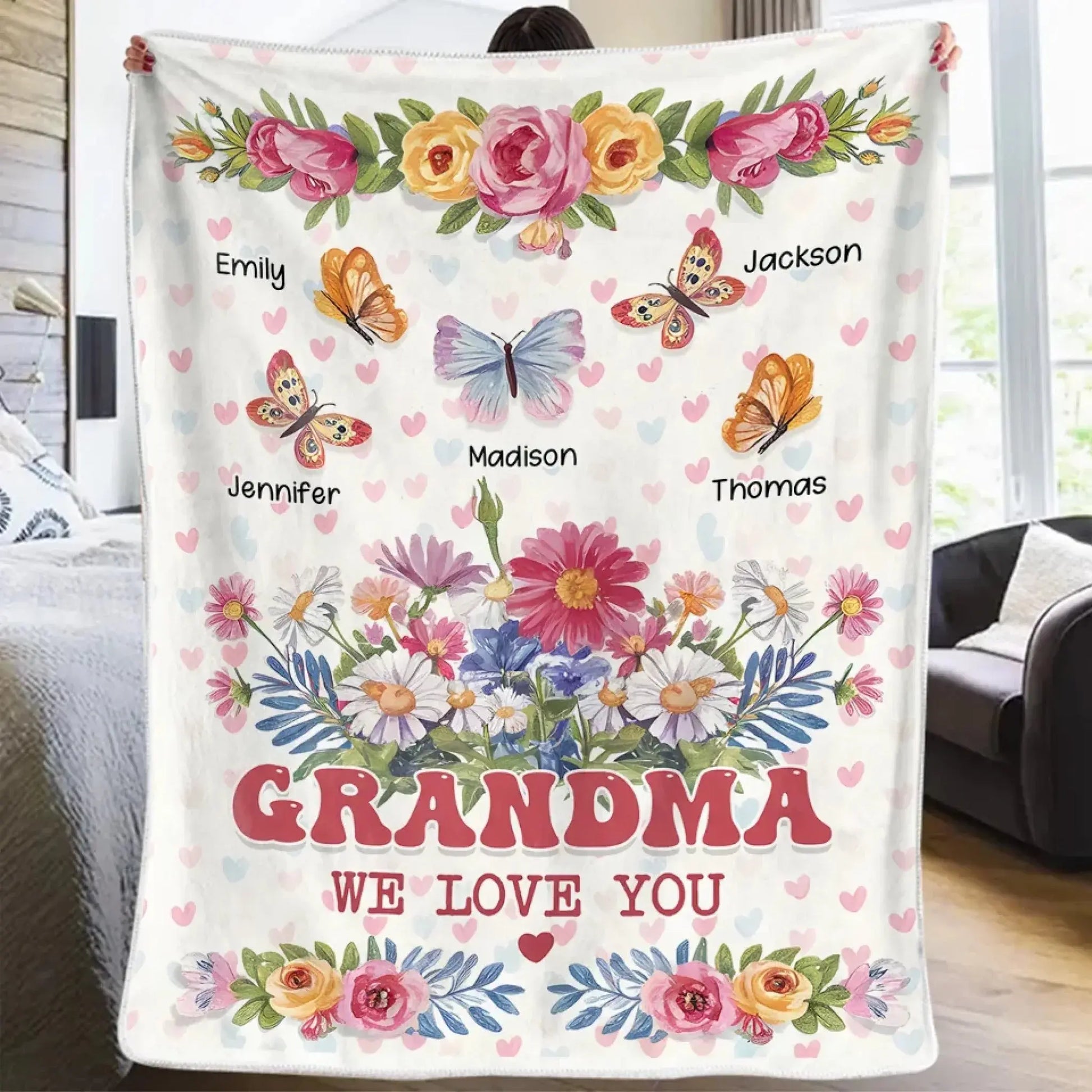 A Cozy Way To Celebrate The Love That Never Fades - Family Personalized Custom Blanket - Mother's Day Gift For Mom, Grandma Printing Joy