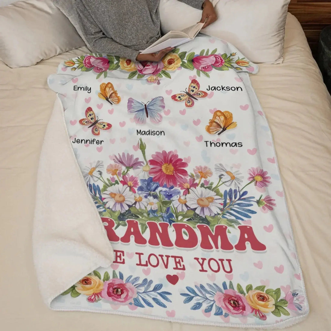 A Cozy Way To Celebrate The Love That Never Fades - Family Personalized Custom Blanket - Mother's Day Gift For Mom, Grandma Printing Joy