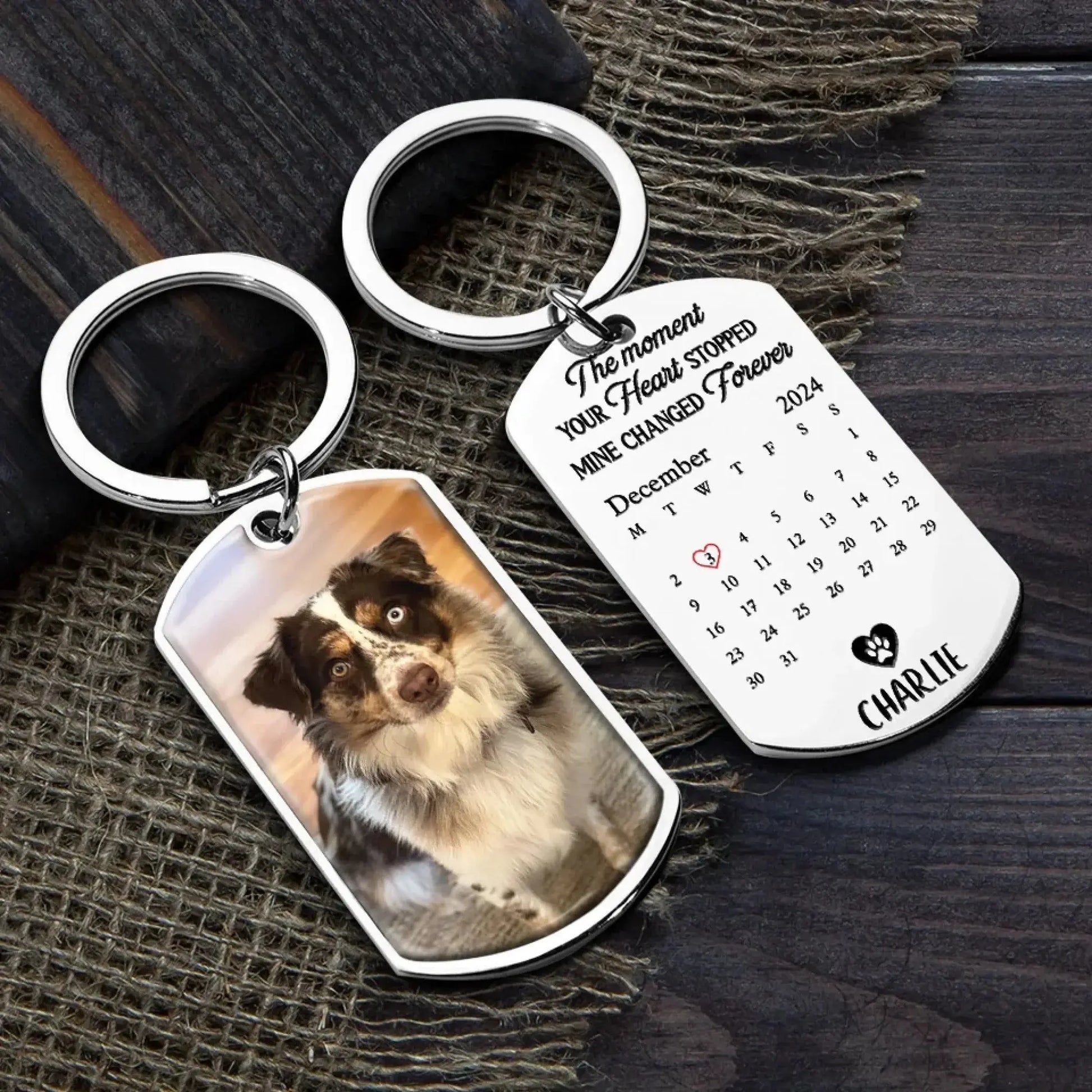 Custom Photo Keychain - Personalized Pet Memorial Gifts For Dogs, Cats - A Loyal Heart Never Fades Printing Joy