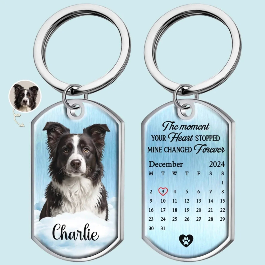 Personalized Pet Memorial Keychain – Custom Photo Sympathy Gift – Gift for Dog & Cat Lovers Printing Joy