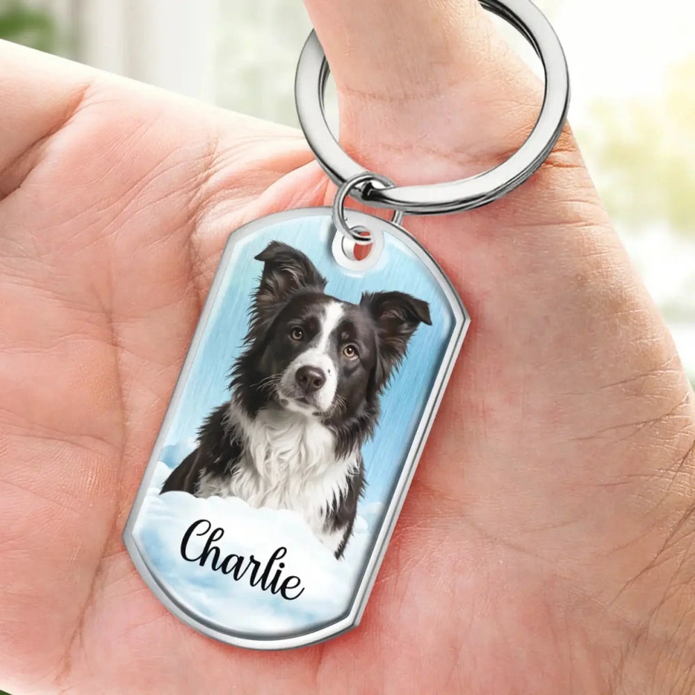 Personalized Pet Memorial Keychain – Custom Photo Sympathy Gift – Gift for Dog & Cat Lovers Printing Joy