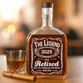 Living The Retired Life - Coworker Personalized Custom Whiskey Bottle - Appreciation, Retirement Gift For Coworkers, Work Friends, Colleagues Printing Joy