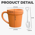 Custom Plant Pot Ceramic Mug with Spoon – Personalized Garden Gifts for Gardeners, Plant Lovers, Besties, Mom, Dad – Plant Parent Vibes Flower Pot Coffee Cup Printing Joy