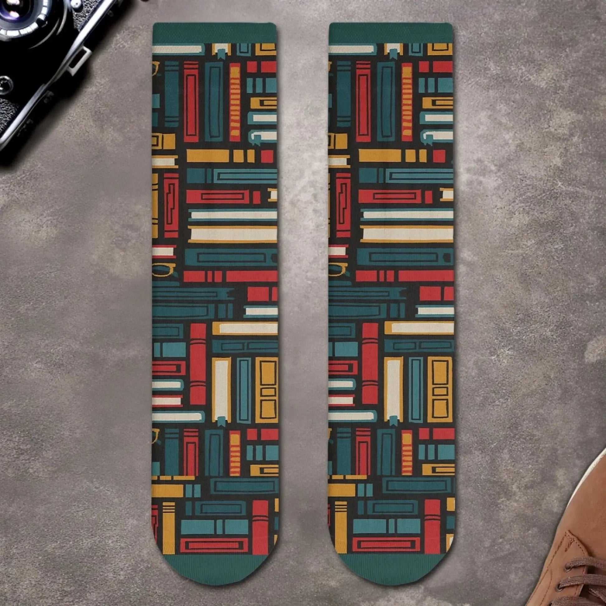 Custom Crew Socks - Personalized Bookish Gifts For Book Lovers, Bookworms, Readers - Keeping Up With My Reading Game Printing Joy