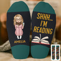 Custom Crew Socks - Personalized Bookish Gifts For Book Lovers, Bookworms, Readers - Keeping Up With My Reading Game Printing Joy