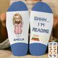 Custom Crew Socks - Personalized Bookish Gifts For Book Lovers, Bookworms, Readers - Adventures Inside These Pages Printing Joy