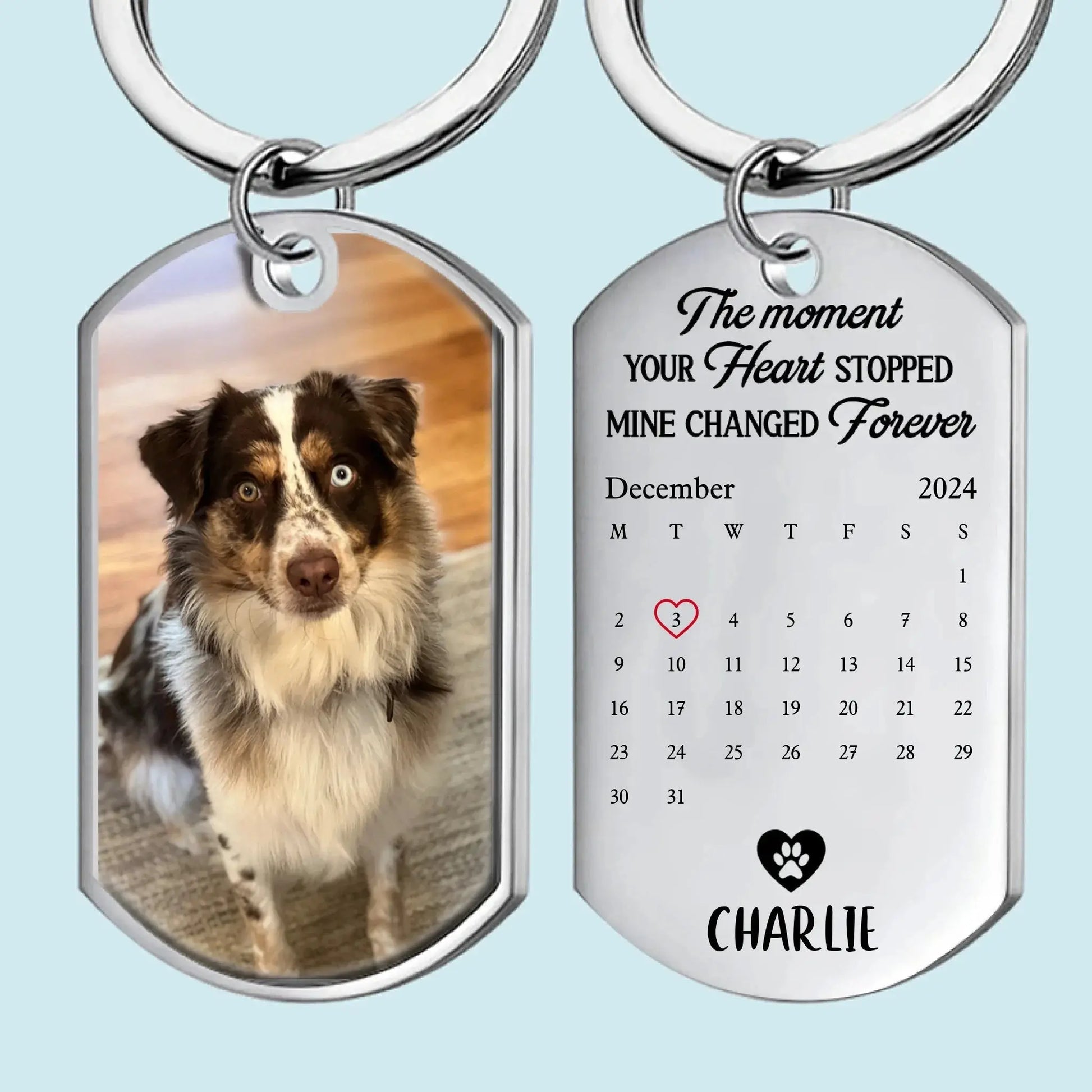 Custom Photo Keychain - Personalized Pet Memorial Gifts For Dogs, Cats - A Loyal Heart Never Fades Printing Joy