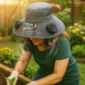 Custom Solar Fan Hat – Plant Dreams, Grow Joy – Personalized Gardening Gift for Gardeners Printing Joy