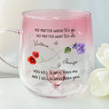 Custom Gradient Glass Mug – Personalized Best Friend Birthday Gifts for Women, Sisters, BFF, Besties – Always Together, No Matter What Printing Joy