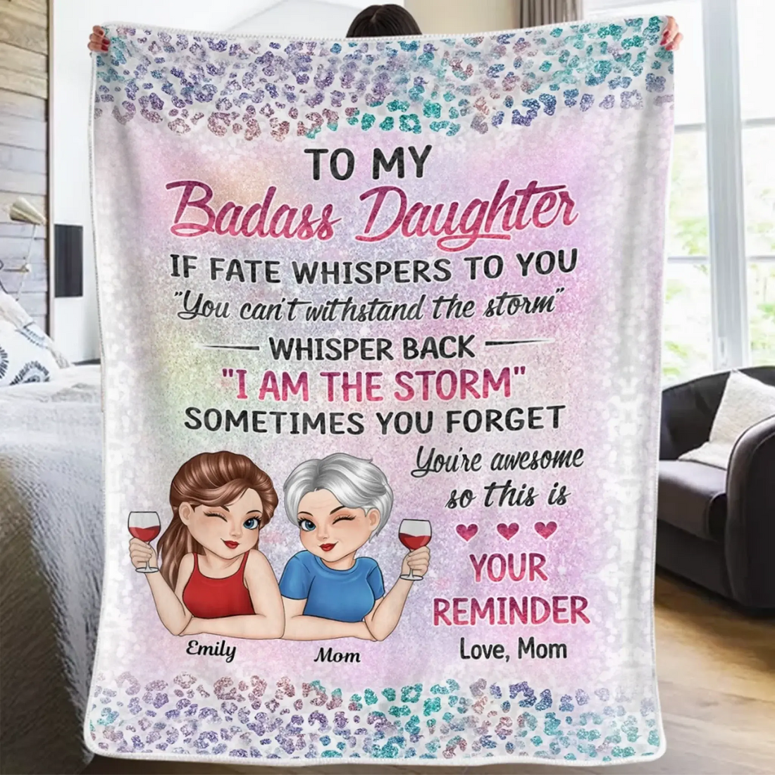Custom Blanket - Personalized Birthday Gifts For Mom, Daughter - Daughters Are Far More Precious Than Jewels Printing Joy
