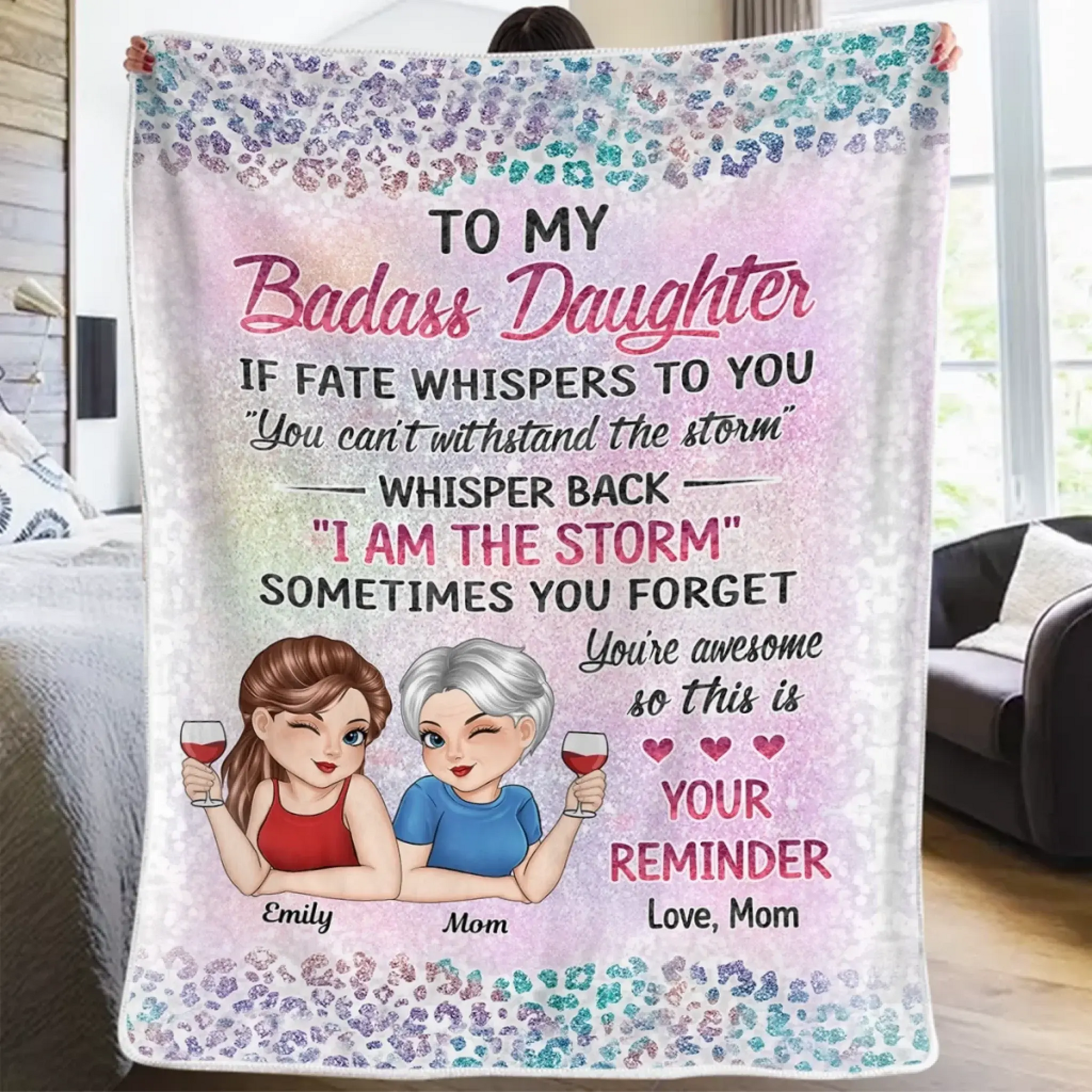 Custom Blanket - Personalized Birthday Gifts For Mom, Daughter - Daughters Are Far More Precious Than Jewels Printing Joy