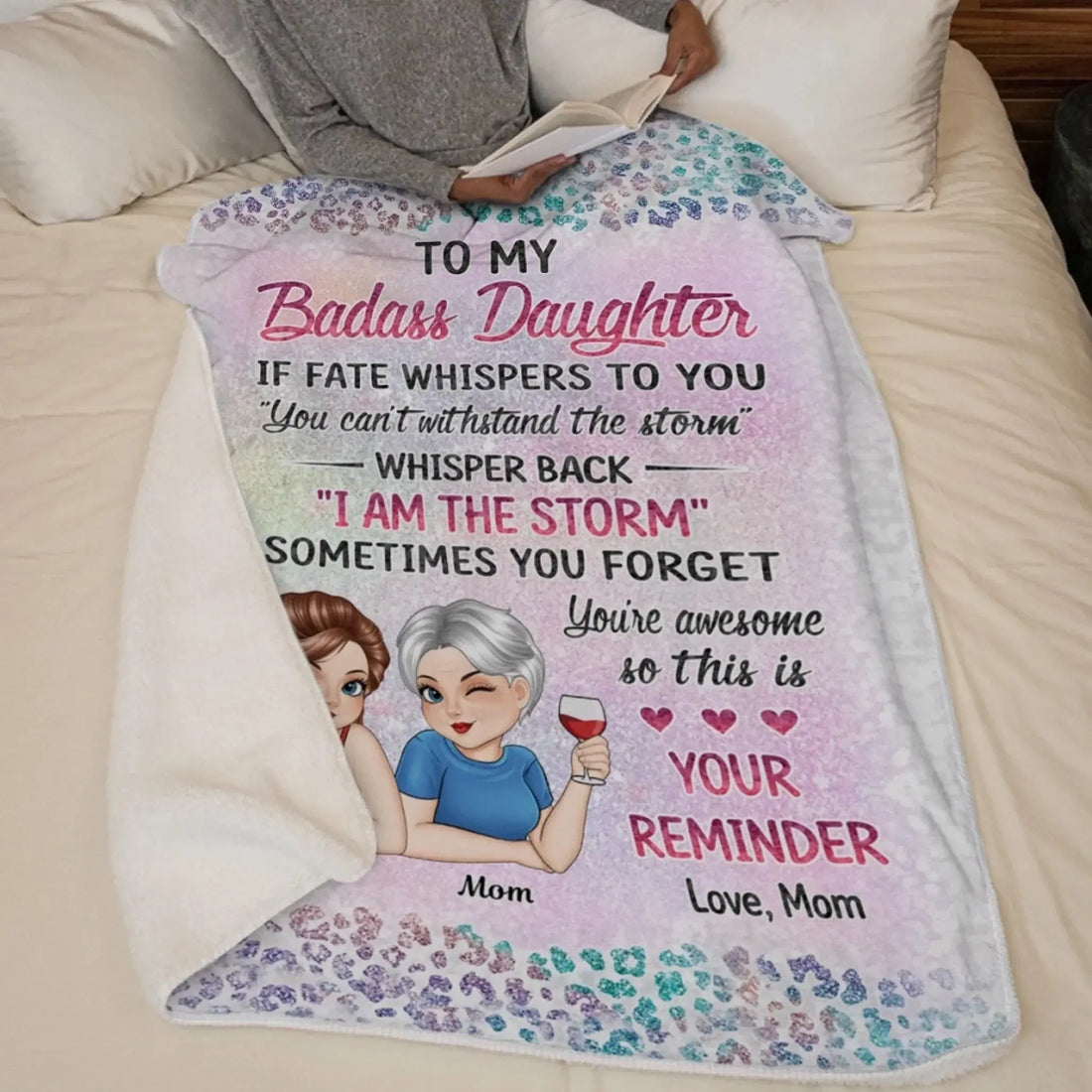 Custom Blanket - Personalized Birthday Gifts For Mom, Daughter - Daughters Are Far More Precious Than Jewels Printing Joy