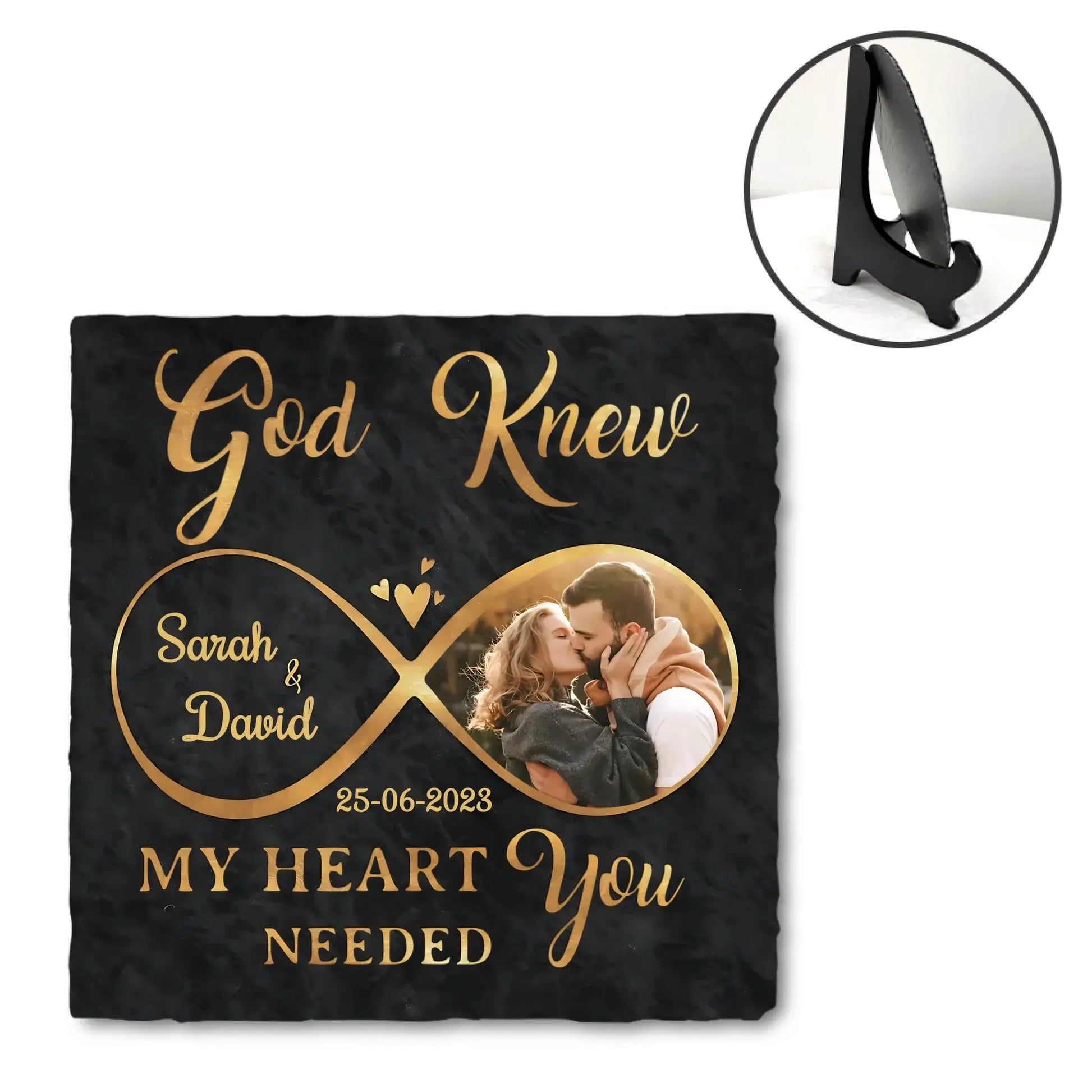Custom Photo You Stole My Heart, But I’ll Let You Keep It - Couple Personalized Custom Square Shaped Stone With Stand - Gift For Husband Wife, Anniversary Printbelle