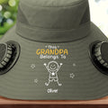 Custom Solar Fan Hat – Grandpa Belongs To Kids – Personalized Fishing Gift for Grandpa Printing Joy
