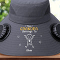 Custom Solar Fan Hat – Grandpa Belongs To Kids – Personalized Fishing Gift for Grandpa Printing Joy