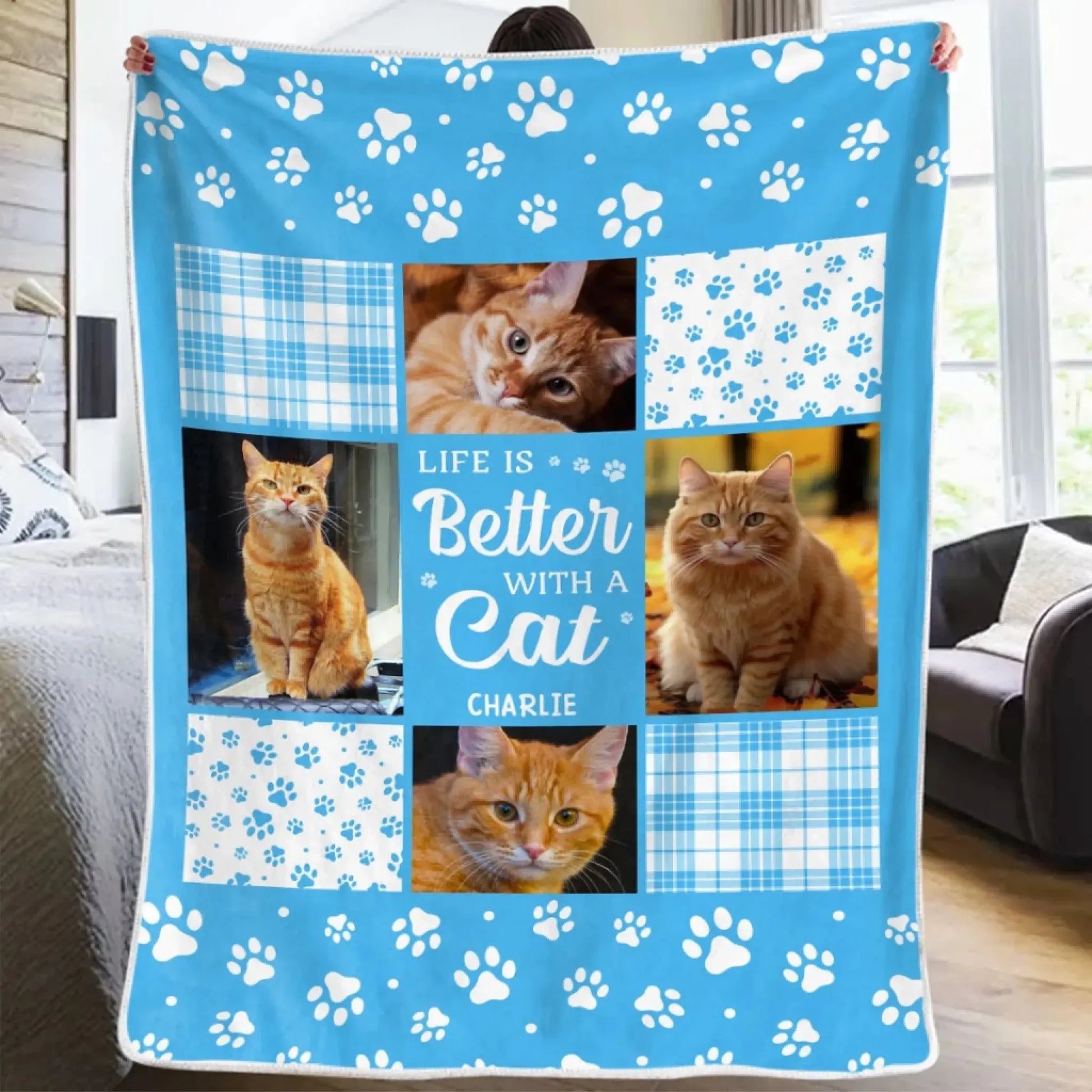 Custom Photo Blanket - Personalized Christmas Memorial Sympathy Gifts For Dogs, Cats - You Were My Favorite Hello And My Hardest Goodbye Printing Joy