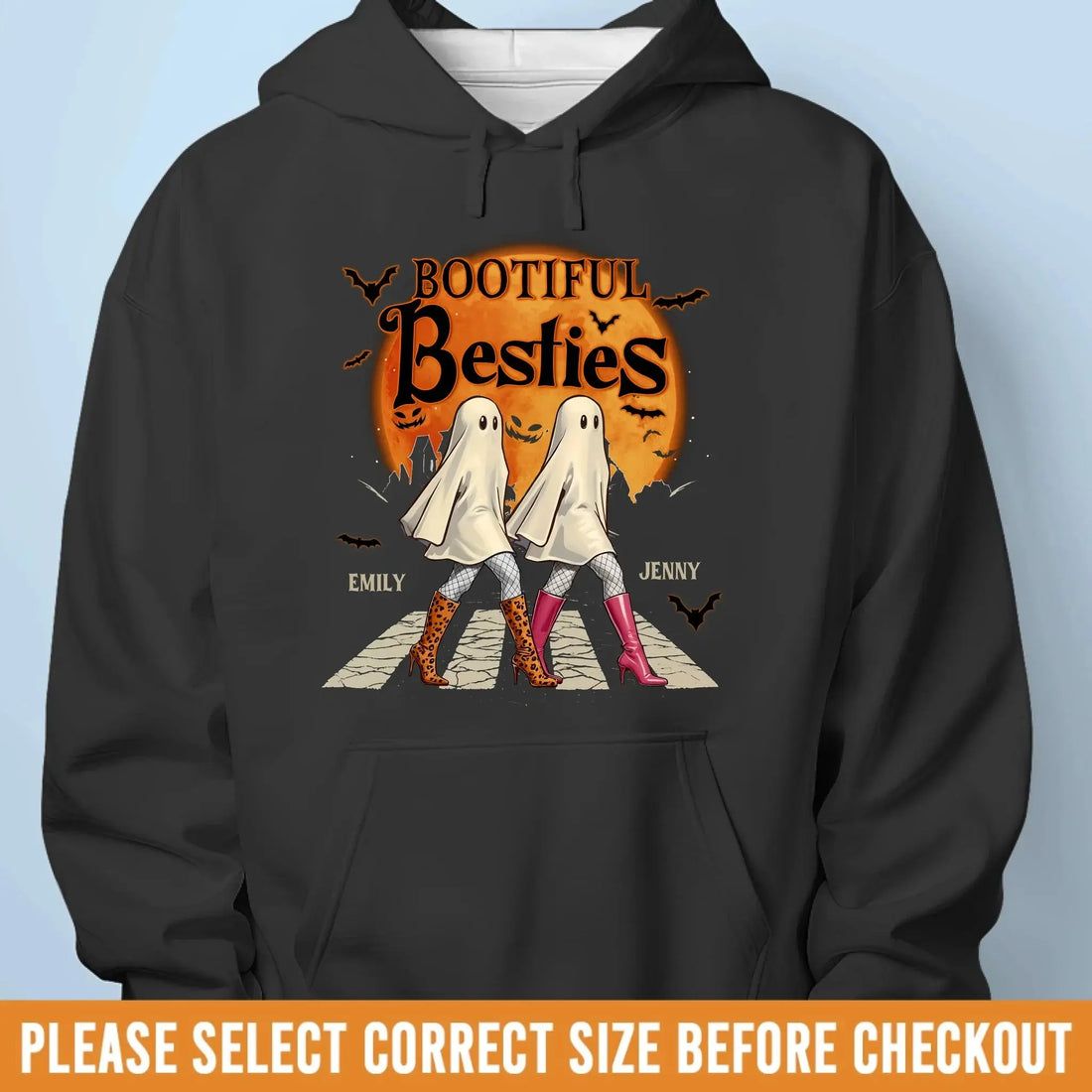 Custom Unisex T-shirt, Premium T-shirt, Hoodie - Personalized Halloween Birthday Gifts For Women, Besties, Sisters, BFF - Haunted By Laughter Together Dreamship
