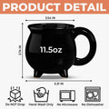 She Drinks Like A Queen, But Hexes Like A Goddess – Custom 12oz Ceramic Cauldron Coffee Mug – Personalized Halloween Witchy Gifts for Besties, Sisters, BFFs, Family Printing Joy