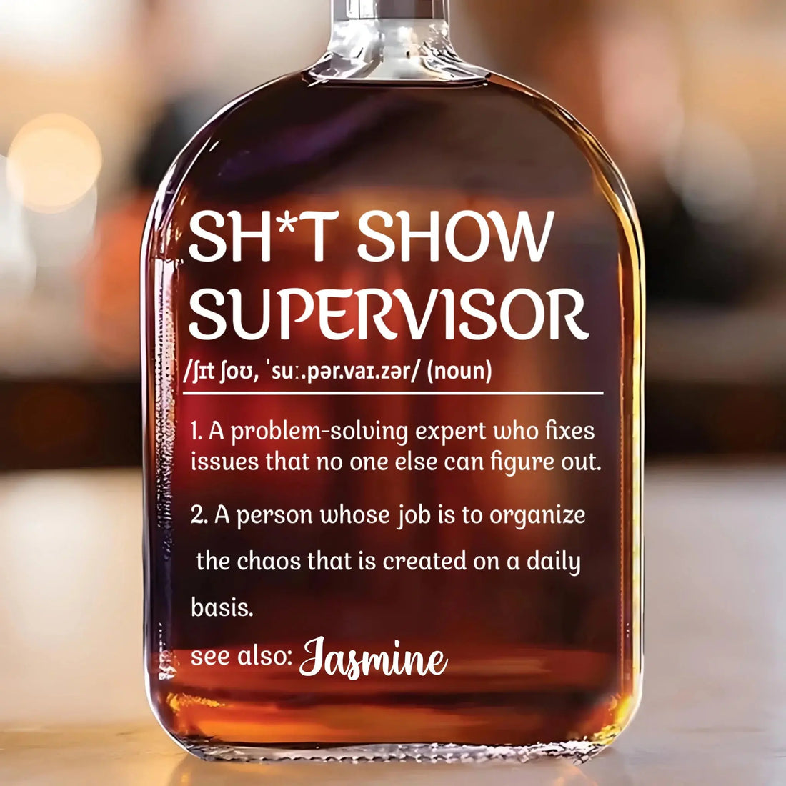 Chief Chaos Coordinator - Coworker Personalized Custom Whiskey Bottle - Gift For Coworkers, Work Friends, Colleagues Printing Joy