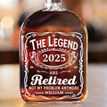 Living The Retired Life - Coworker Personalized Custom Whiskey Bottle - Appreciation, Retirement Gift For Coworkers, Work Friends, Colleagues Printing Joy