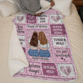 Custom Blanket - Personalized Best Friend Birthday Gifts For Women, Besties, Sisters, BFF - Heart to Heart Besties Printbelle