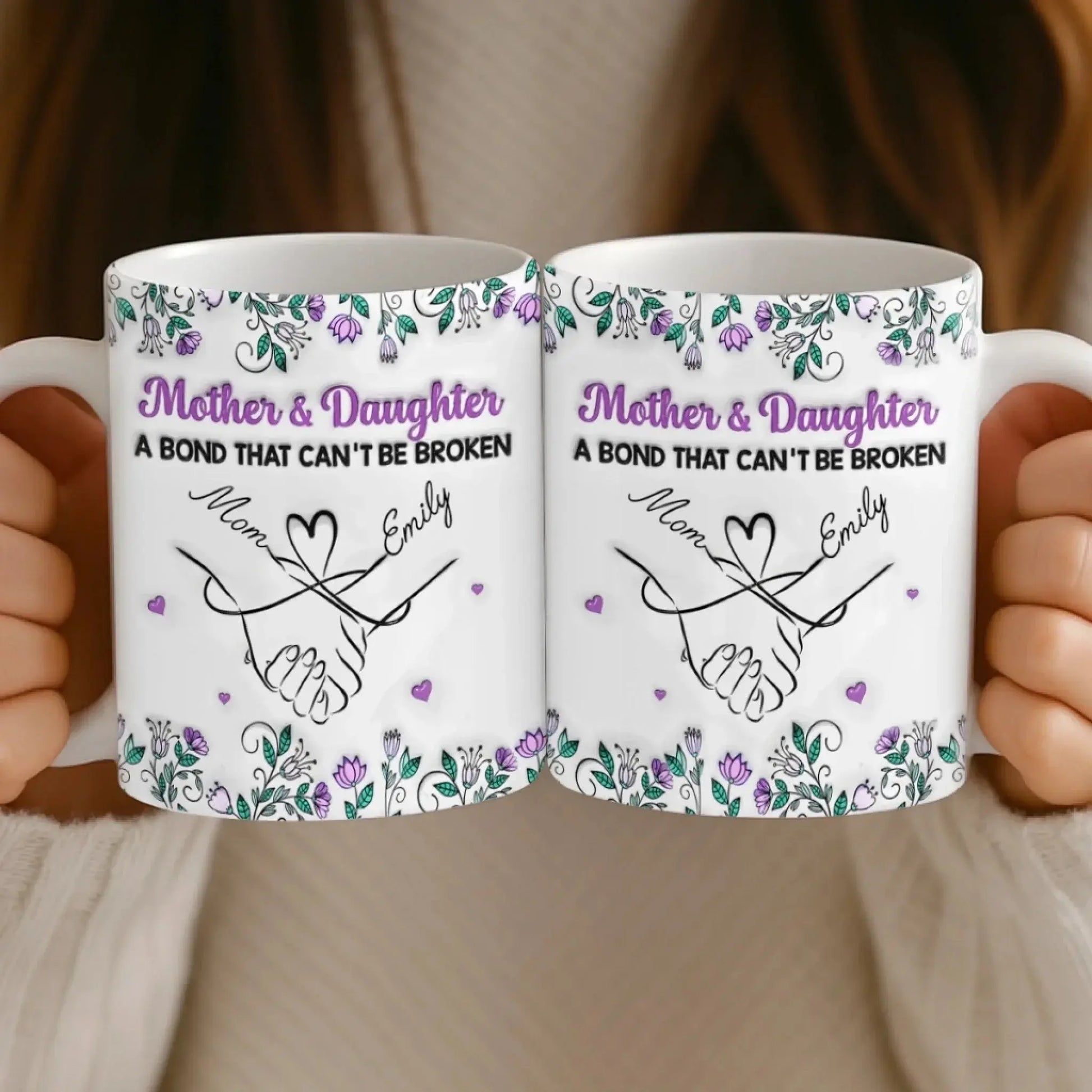 Custom Mug - Personalized Birthday Gifts For Mom, Daughter - Love Passed From Heart To Heart Printing Joy