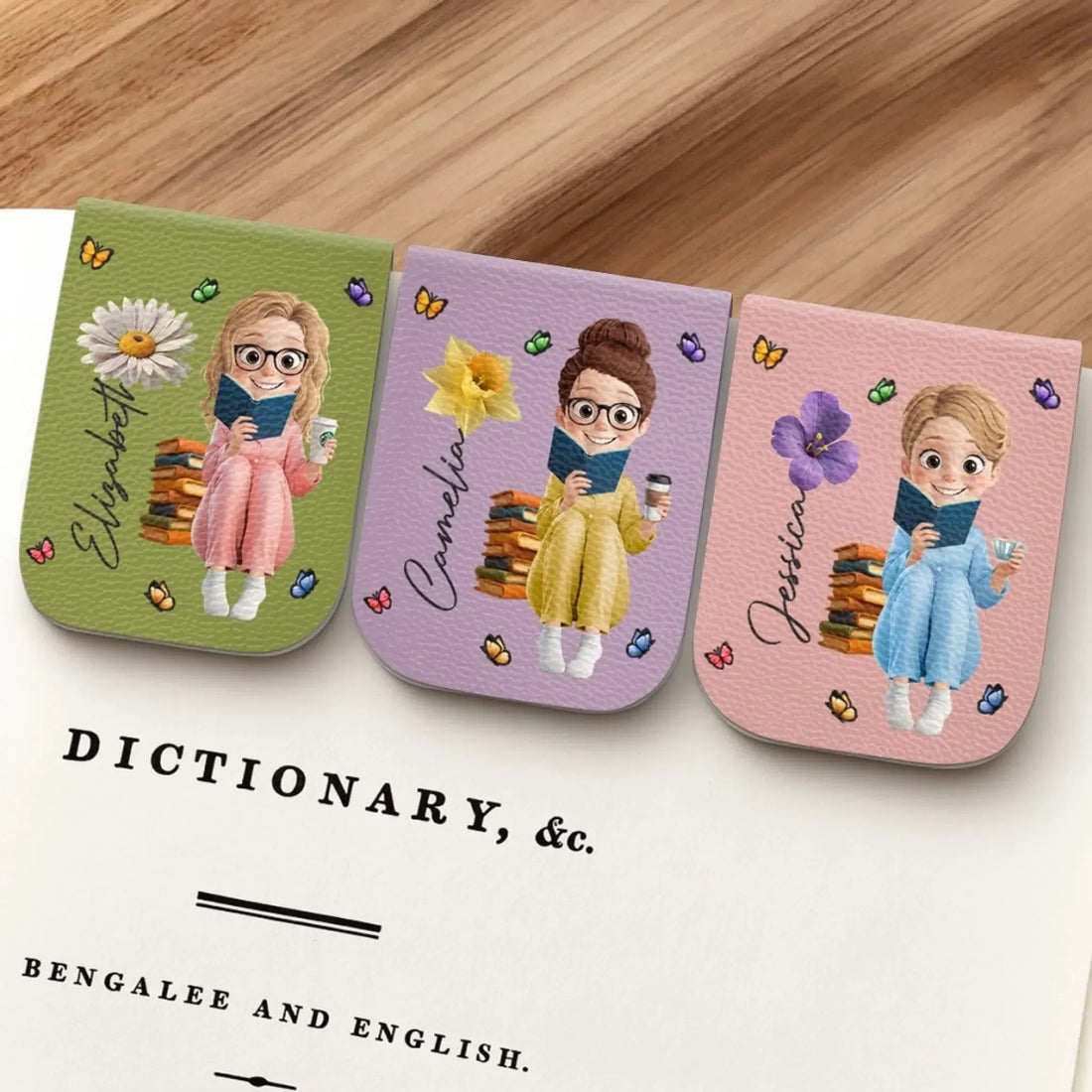 Custom Leather Magnetic Bookmark - Personalized Bookish Gifts For Book Lovers, Bookworms, Readers - Chapters Hold Magic Printing Joy