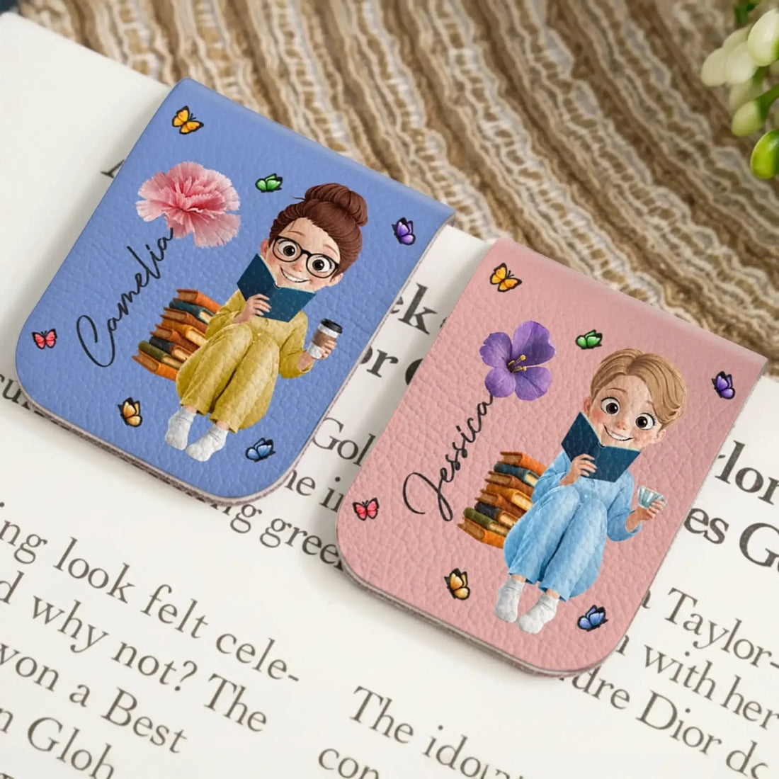 Custom Leather Magnetic Bookmark - Personalized Bookish Gifts For Book Lovers, Bookworms, Readers - Chapters Hold Magic Printing Joy