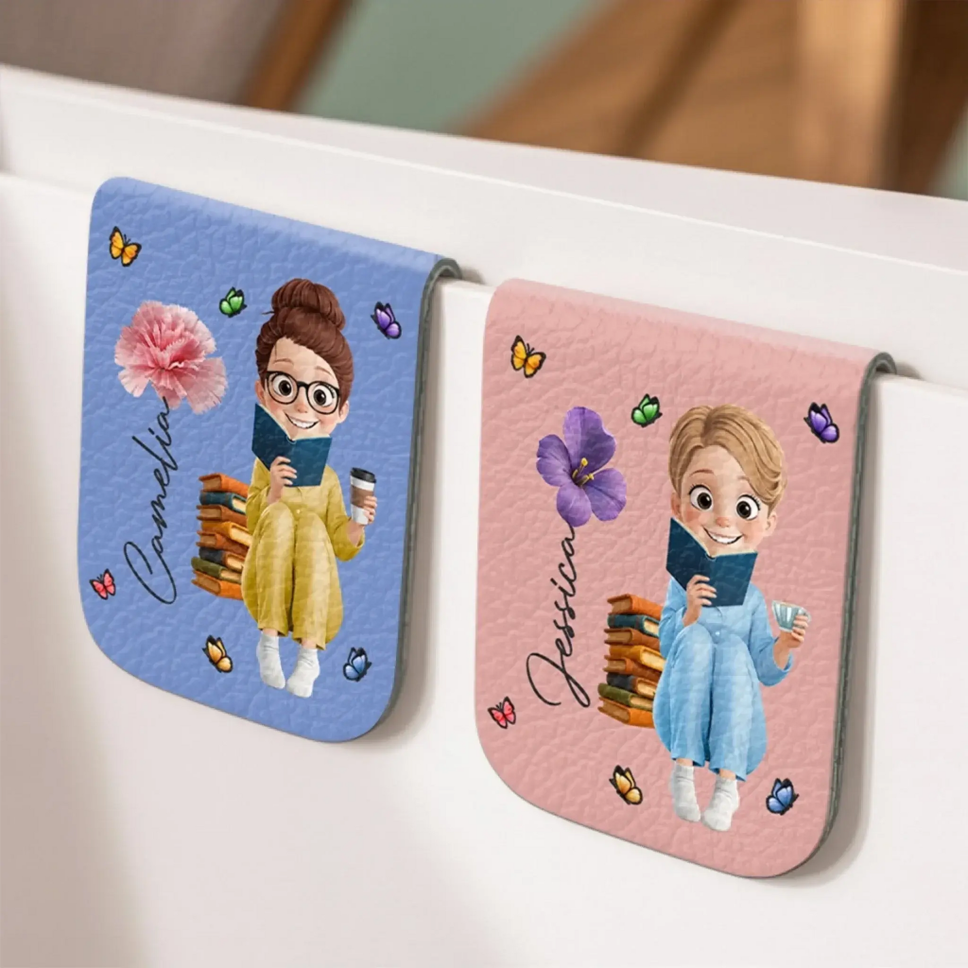 Custom Leather Magnetic Bookmark - Personalized Bookish Gifts For Book Lovers, Bookworms, Readers - Chapters Hold Magic Printing Joy
