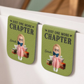 Custom Leather Magnetic Bookmark - Personalized Bookish Gifts For Book Lovers, Bookworms, Readers - One More Page Always Printing Joy