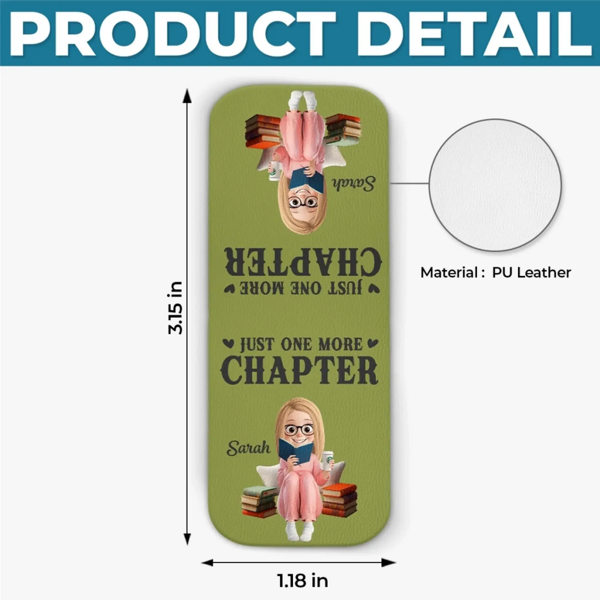 Custom Leather Magnetic Bookmark - Personalized Bookish Gifts For Book Lovers, Bookworms, Readers - One More Page Always Printing Joy