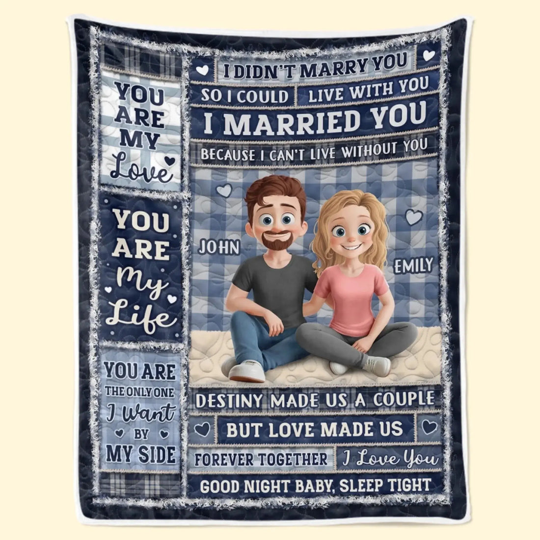 Custom Blanket - Personalized Anniversary Wedding Gifts For Husband And Wife, Him And Her - My Favorite Chapter Is Us Printing Joy