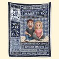 Custom Blanket - Personalized Anniversary Wedding Gifts For Husband And Wife, Him And Her - My Favorite Chapter Is Us Printing Joy