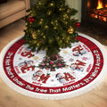 Custom Snowman Tree Skirt - Personalized Christmas Birthday Gifts For Mom, Dad, Brother, Sister, Kids - Hearts Shine Together This Christmas Printing Joy