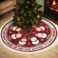 Custom Snowman Tree Skirt - Personalized Christmas Birthday Gifts For Mom, Dad, Brother, Sister, Kids - Warm Winter Wishes Printing Joy