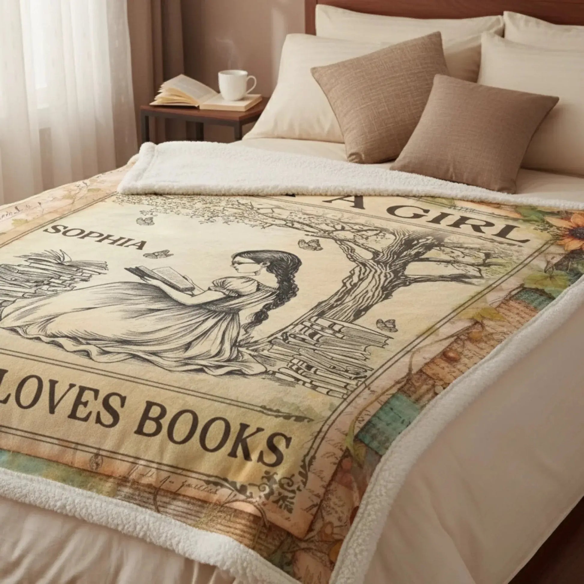 Custom Blanket - Personalized Bookish Gifts For Book Lovers, Bookworms, Readers - Lost In Stories Printing Joy