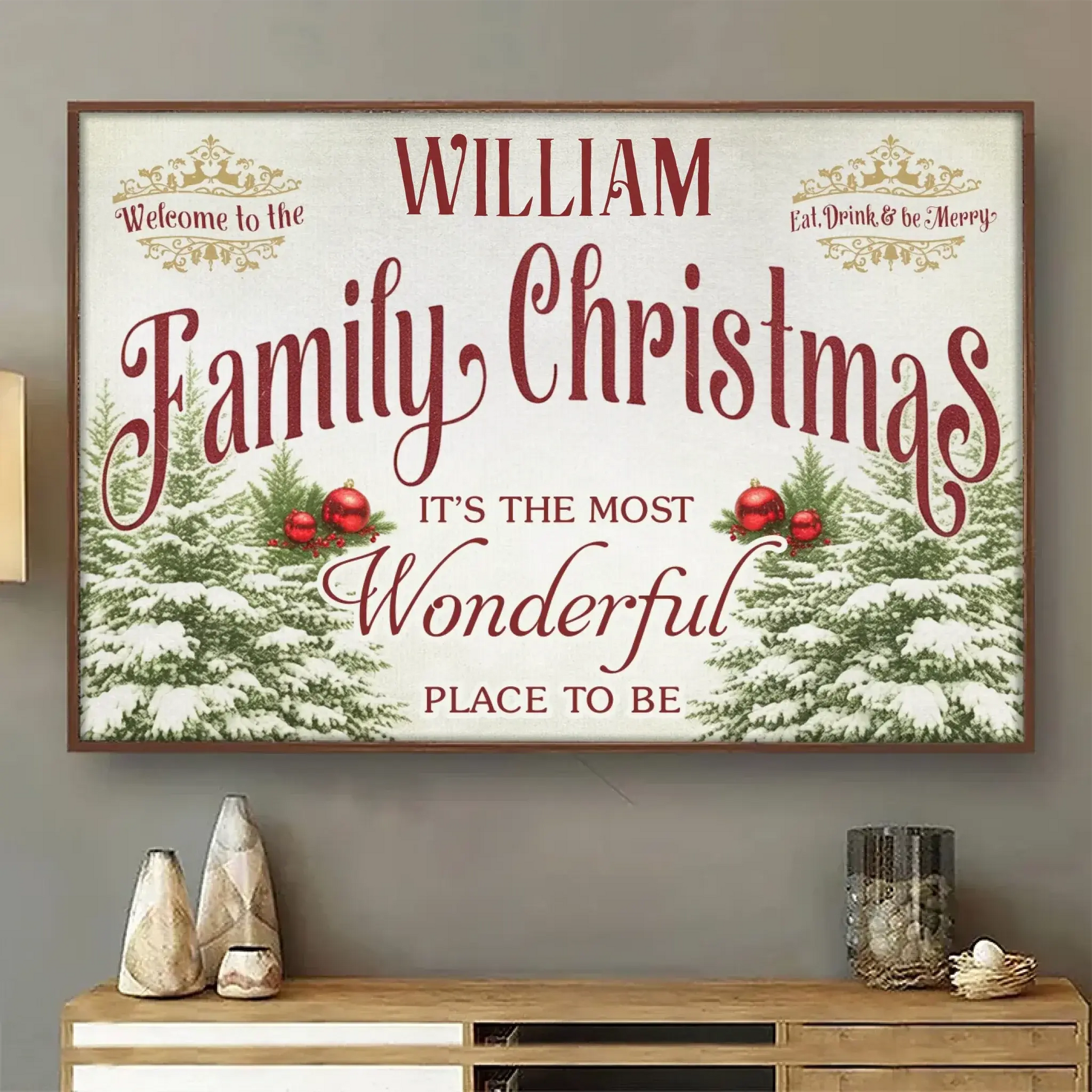 Custom Horizontal Poster - Personalized Christmas Birthday Gifts For Mom, Dad, Brother, Sister, Kids - Where Christmas Memories Never End Printify