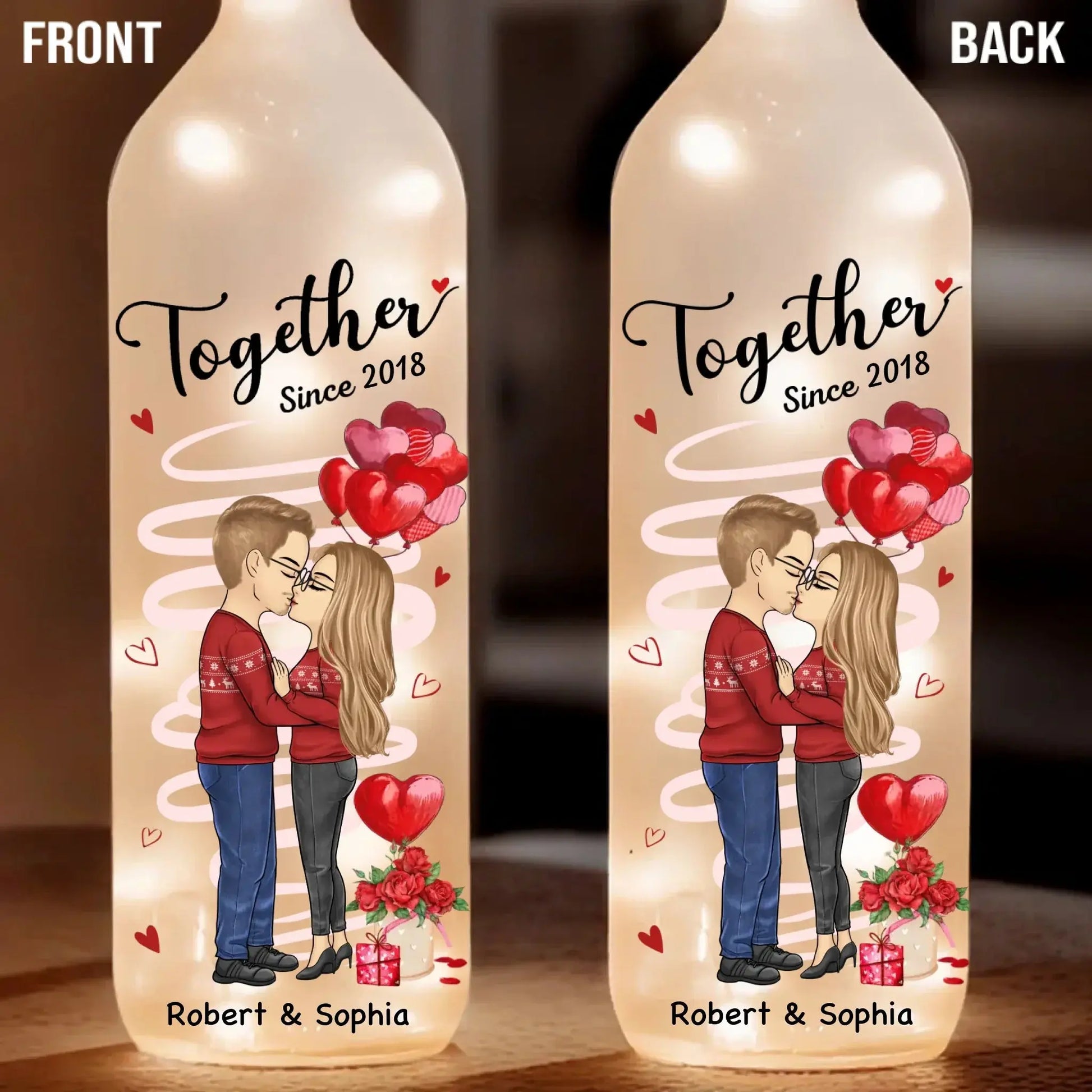 Love Is A Dance We Both Know - Couple Personalized Custom Bottle Lamp - Gift For Husband Wife, Anniversary Printing Joy