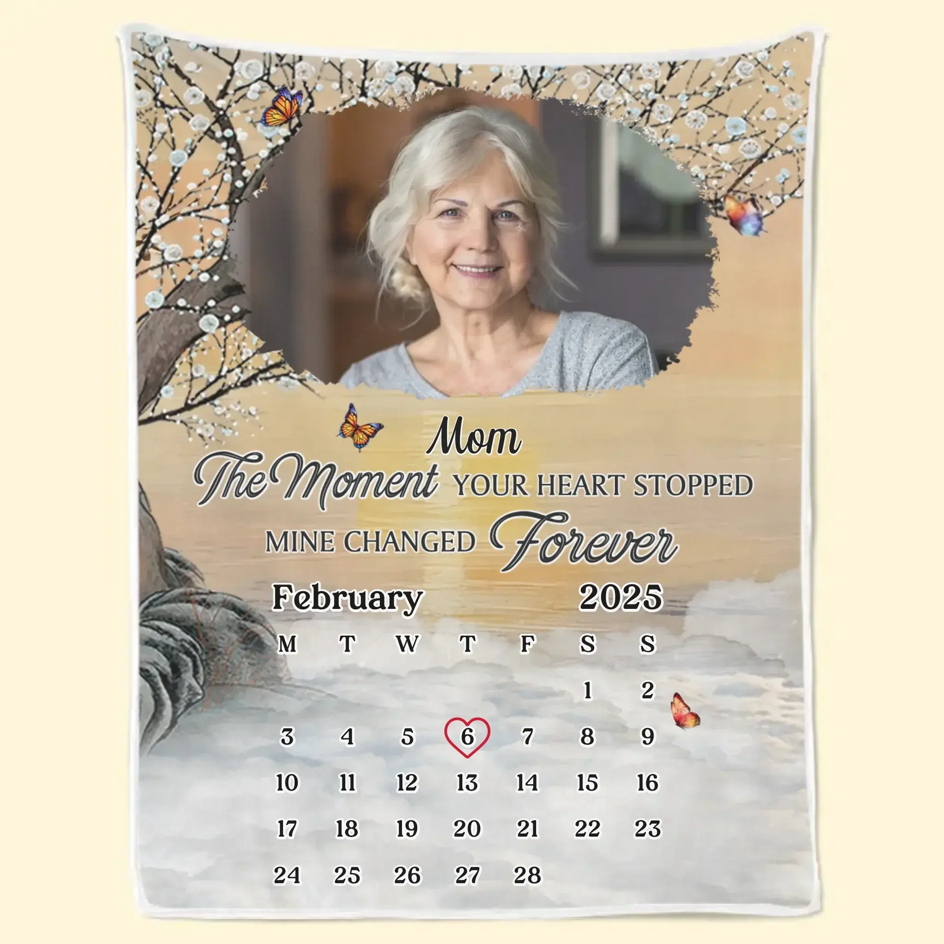 Custom Photo Blanket - Personalized Memorial Sympathy Gifts For Loss Of Mom, Dad - I Carry You In My Heart Printbelle