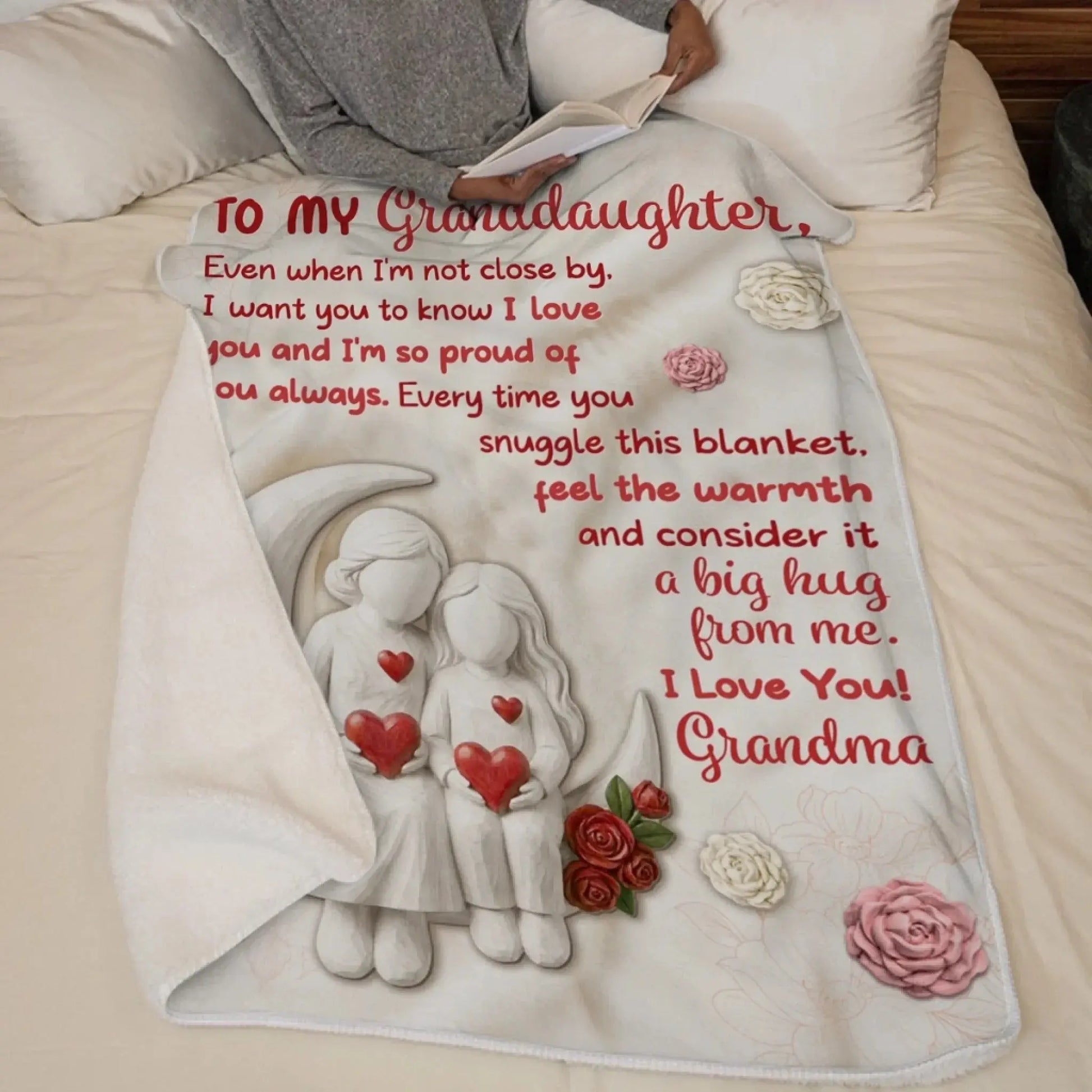 Custom Blanket – Personalized Birthday Gifts For Grandma, From Granddaughter – Another Year Of Being Loved Printing Joy