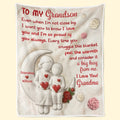 Custom Blanket - Personalized Birthday Gifts For Grandma, Grandson - A Bond That Time Can’t Break Printing Joy