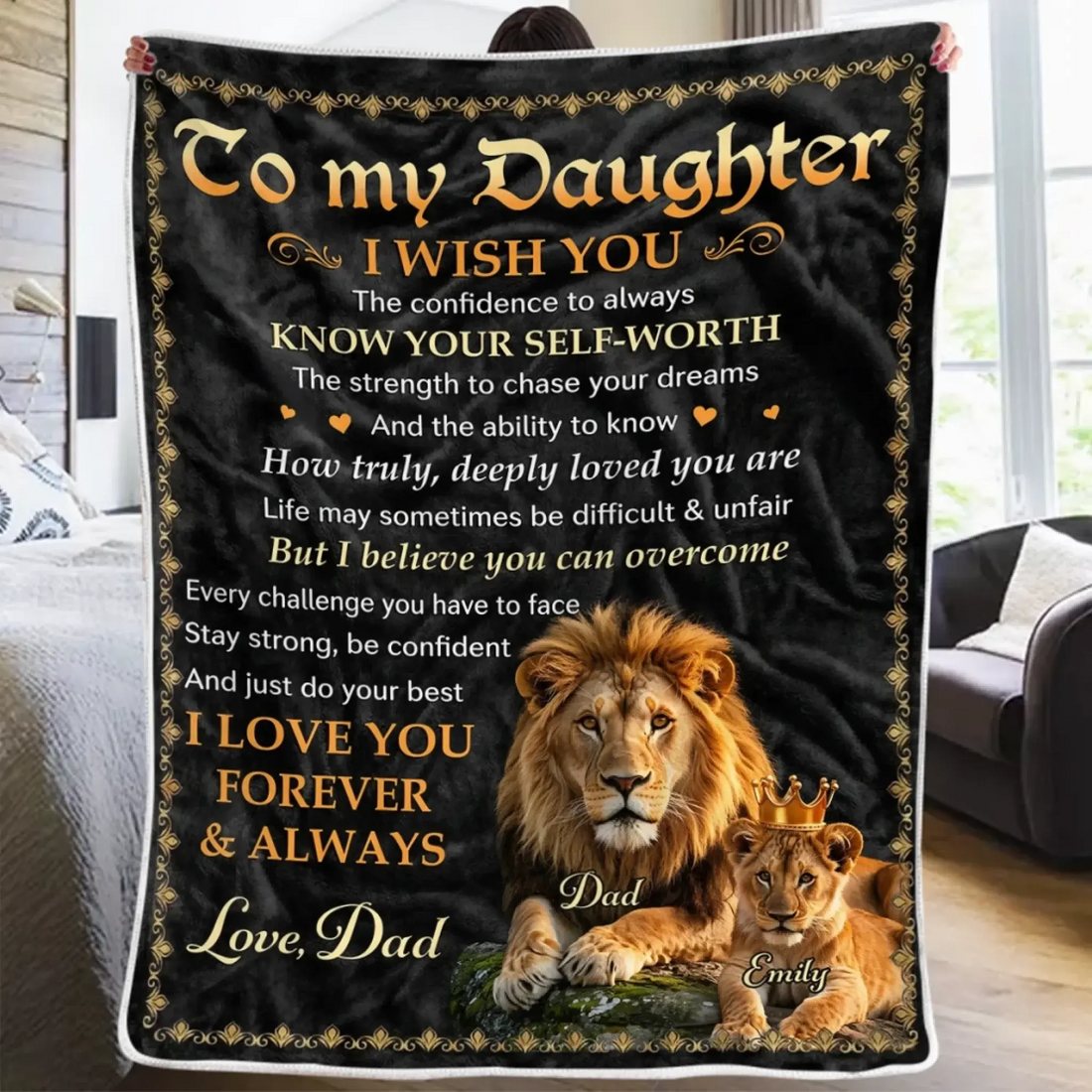 Custom Blanket - Personalized Birthday Gifts For Dad, Son, Daughter, Grandson, Granddaughter - You Mean The World Printing Joy