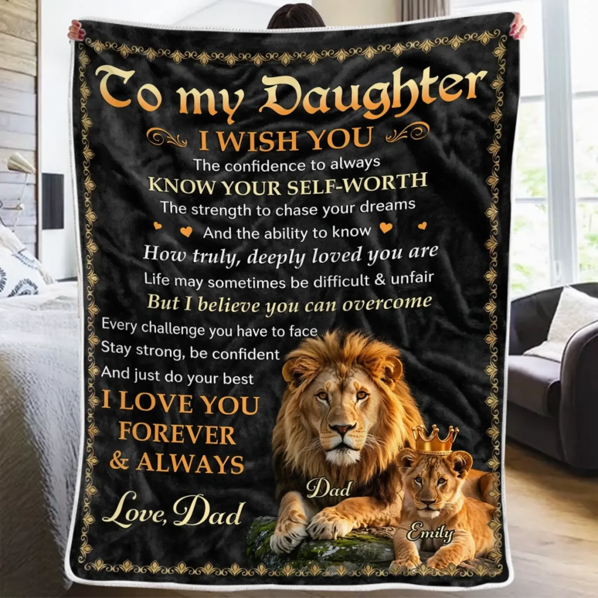 Custom Blanket - Personalized Birthday Gifts For Dad, Son, Daughter, Grandson, Granddaughter - You Mean The World Printing Joy