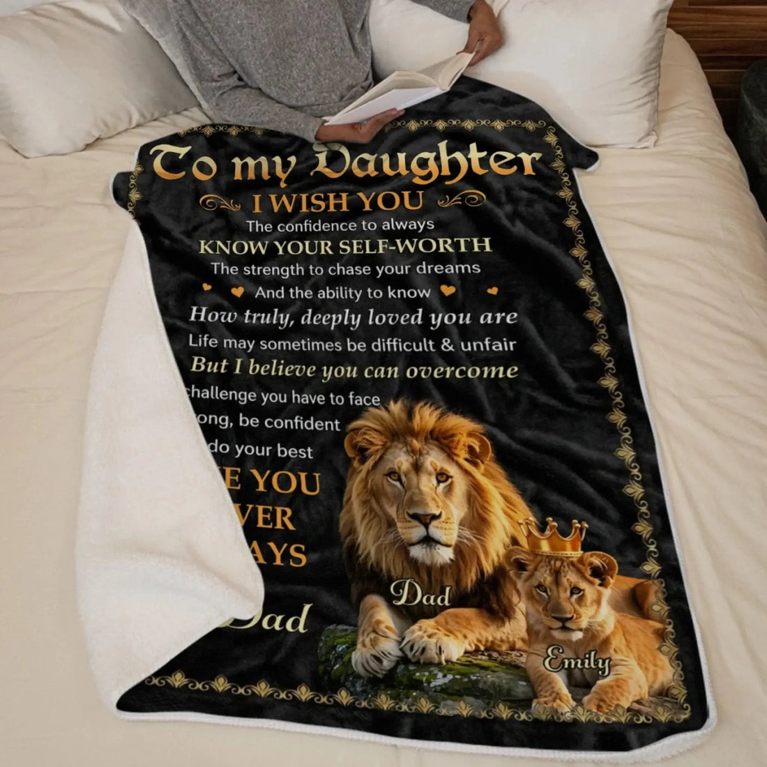 Custom Blanket - Personalized Birthday Gifts For Dad, Son, Daughter, Grandson, Granddaughter - You Mean The World Printing Joy