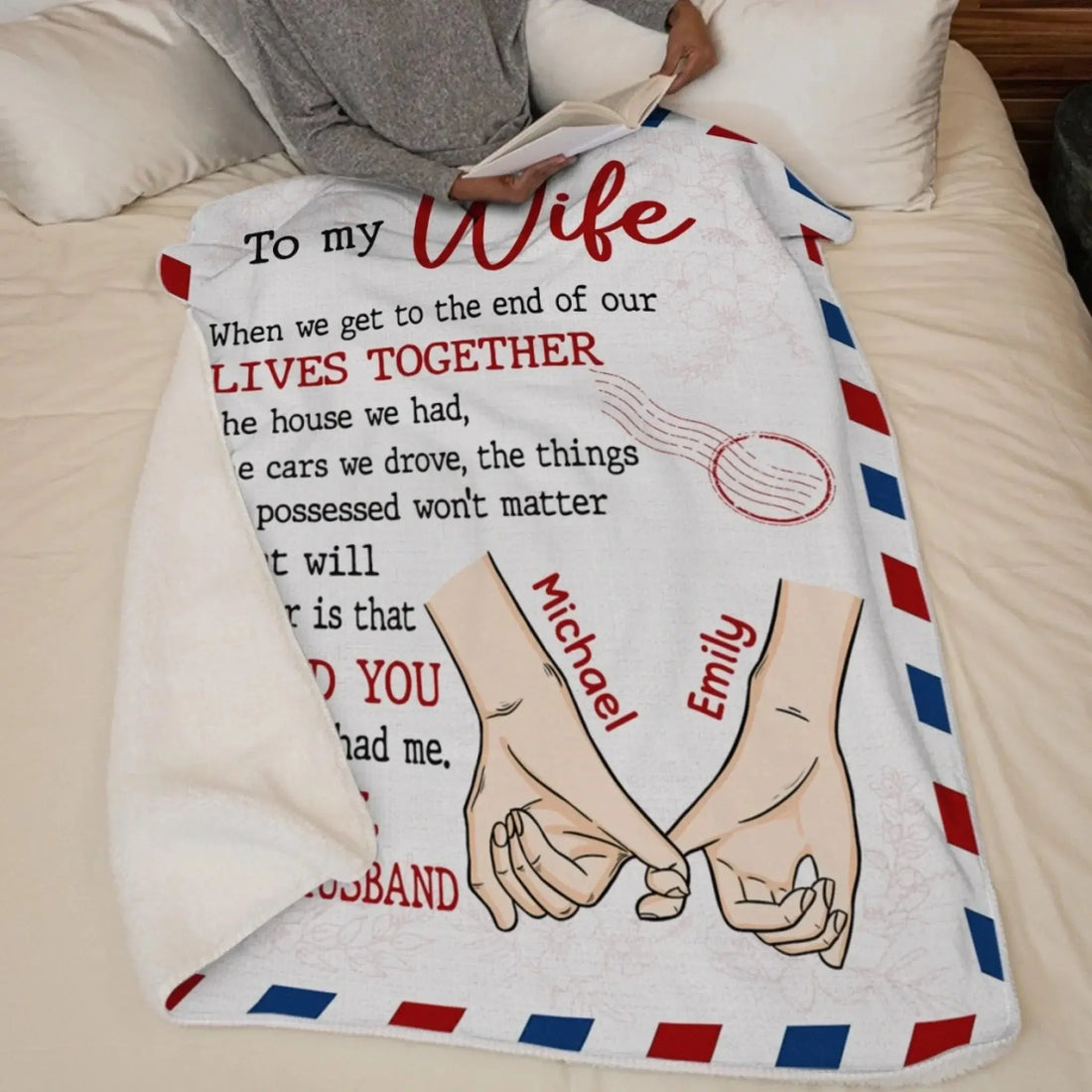 Custom Blanket - Personalized Anniversary Wedding Gifts For Husband And Wife, Him And Her - Love Built With Patience Printing Joy