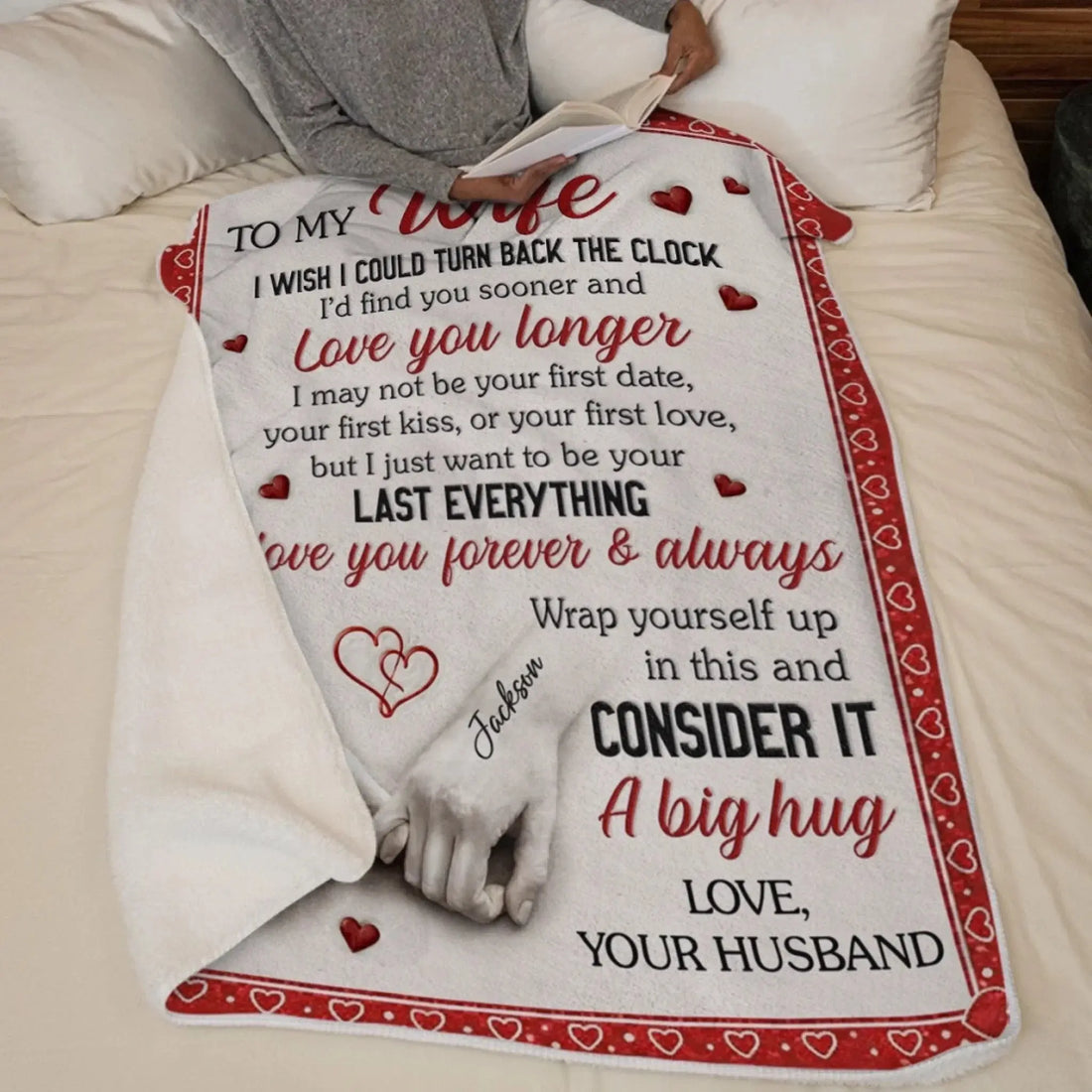 Custom Blanket - Personalized Anniversary Wedding Gifts For Husband And Wife, Him And Her - You And Me Feels Right Printbelle