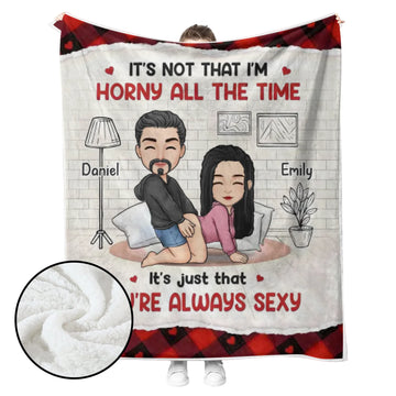 No Place I'd Rather Be Than By Your Side - Couple Personalized Custom Blanket - Christmas Gift For Husband Wife, Anniversary