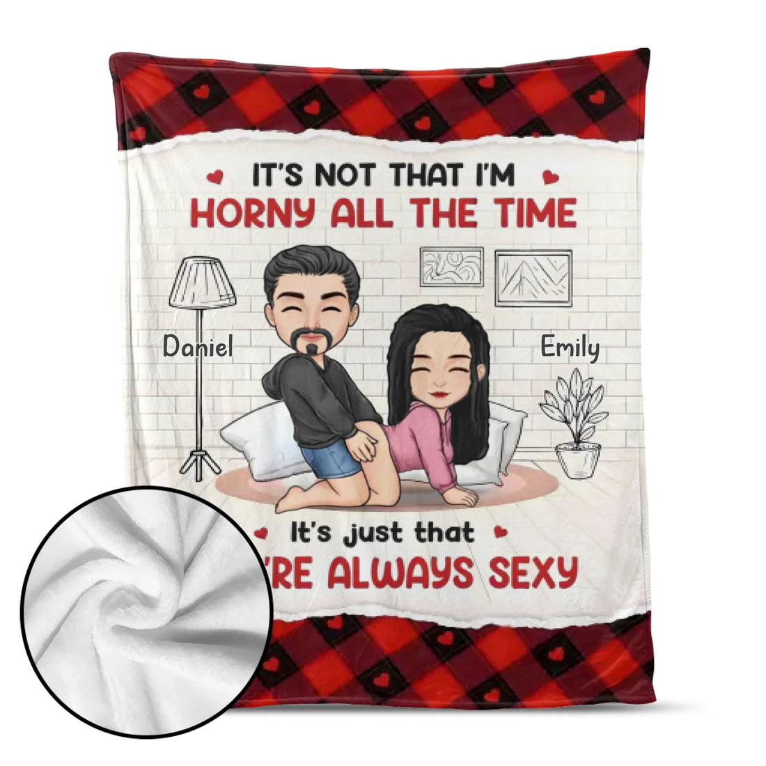 No Place I'd Rather Be Than By Your Side - Couple Personalized Custom Blanket - Christmas Gift For Husband Wife, Anniversary
