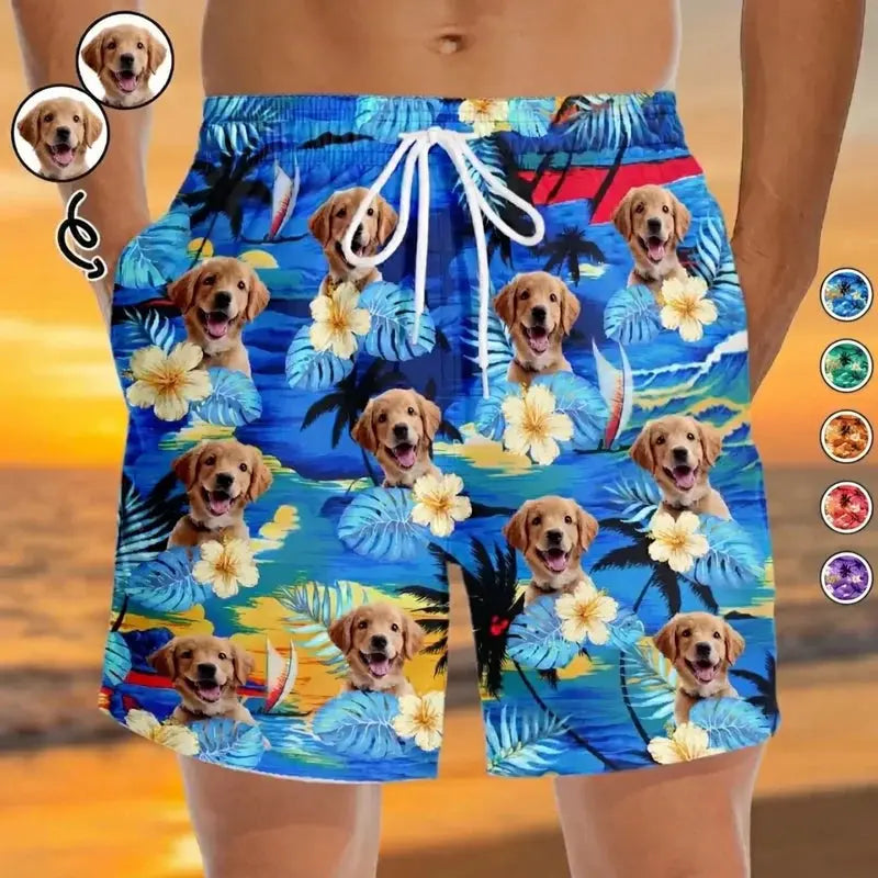 Custom Photo Hawaiian Beach Shorts – Life Is Better With Sandy Paws – Personalized Summer Gift Printing Joy
