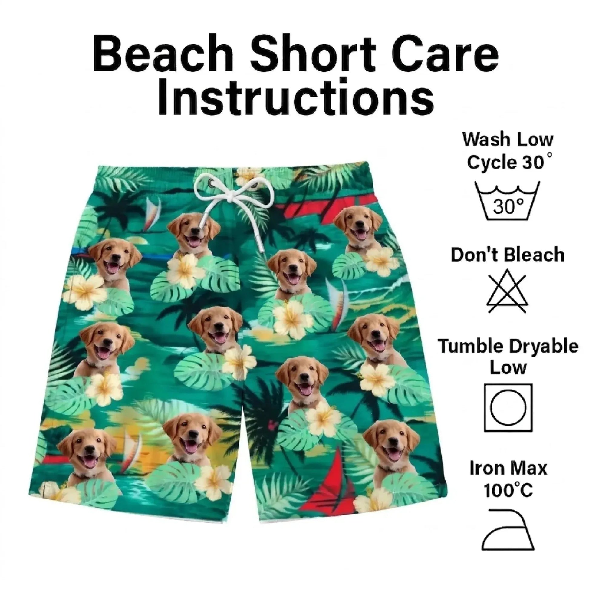 Custom Photo Hawaiian Beach Shorts – Life Is Better With Sandy Paws – Personalized Summer Gift Printing Joy
